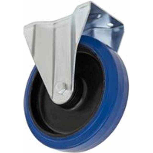 Sealey Heavy Duty Blue Elastic Rubber Fixed Castor Wheel 160mm - Trade