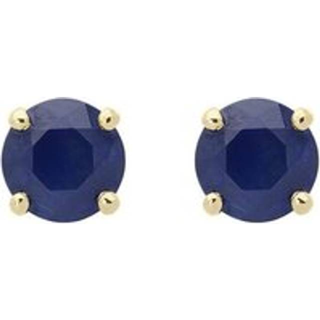 18ct Yellow Gold 1.32ct Sapphire Round Cut Stud Earrings