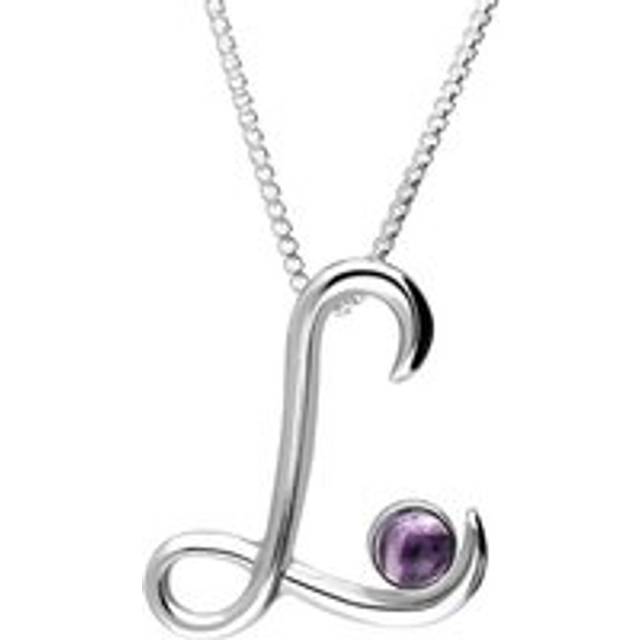 Sterling Silver Blue John Love Letters Initial L Necklace - Silver
