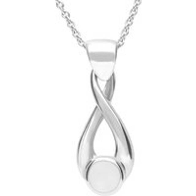 Sterling Silver Bauxite Eternity Loop Necklace - Silver