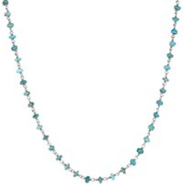 Sterling Silver Turquoise 4mm Bead Chain Link Necklace