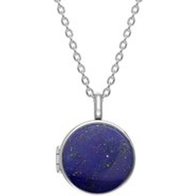 Sterling Silver Lapis Lazuli Small Round Locket