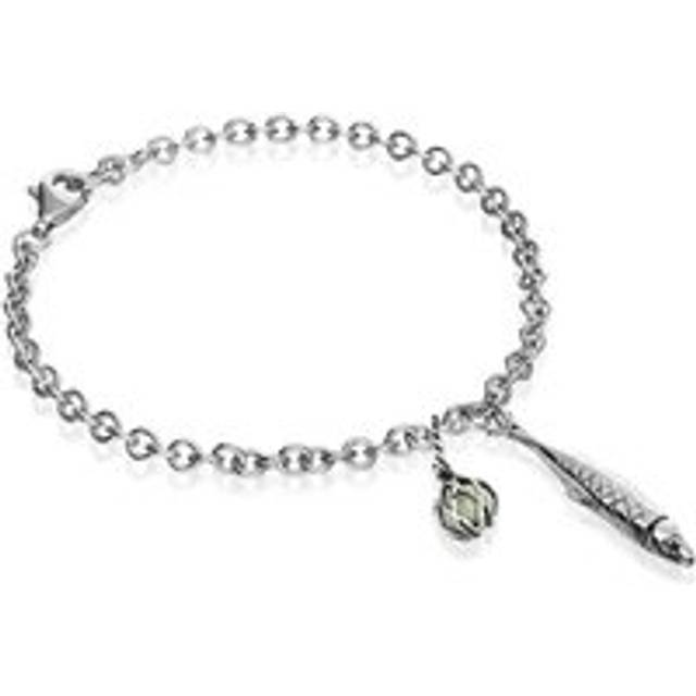 Sterling Silver Emma Stothard Silver Darling Green Quartz Float Charm Bracelet