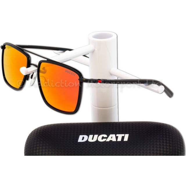 Ducati single spring hinge sunglasses, black/red, red fusion mirror da7001002-60