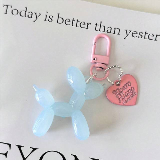 SHEIN 1 Pc Jelly Balloon Dog Design Keychain For Women, Cute Girls Key Chain, Key Chains Accessories For Car Keys Valentines
