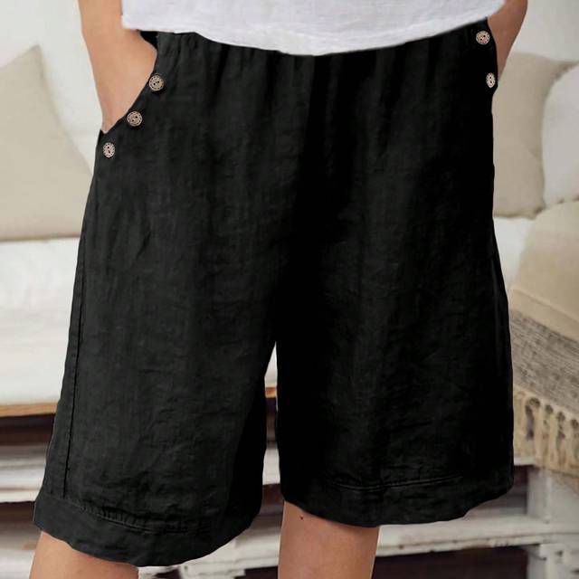 SHEIN Women Solid Color Casual Shorts, Simple Design, Suitable For Summer