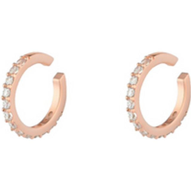 Womens Cubic Zirconia Sterling Silver Ear Cuffs No Piercing - Pair - Metallics - One Size