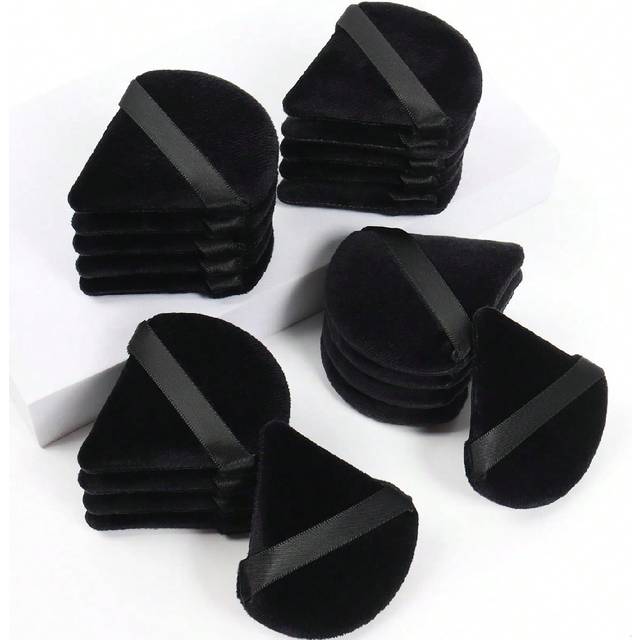 SHEIN Triangle-Shaped Velvet Powder Puff 5/10/20/30/50/100pcs,Made Of Super-Soft Velvet, Designed For Contouring, Eye, And Corner, Suitable For All Skin Typ