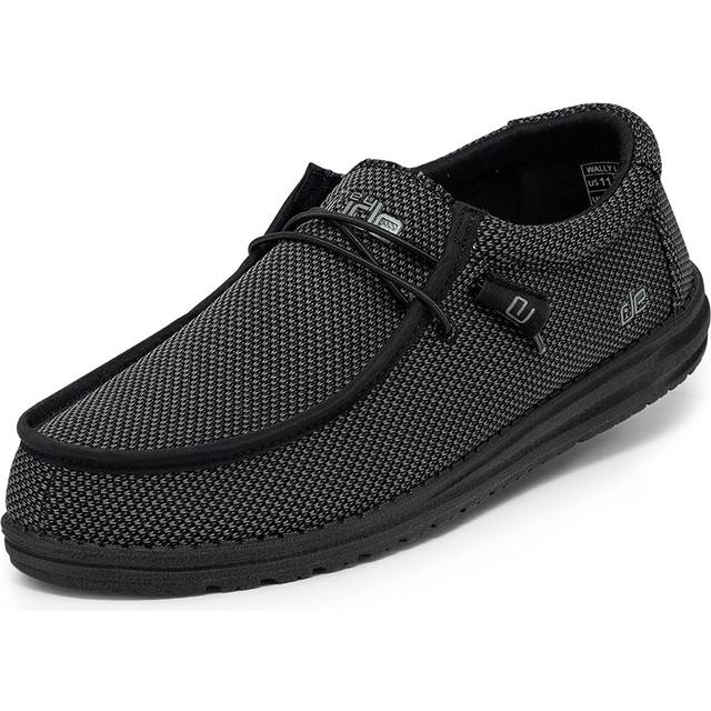 Hey Dude Men's Wally L Sox Black Size 13 | Mens Shoes | Men's Lace Up Loafers | Comfortable & Light-Weight
