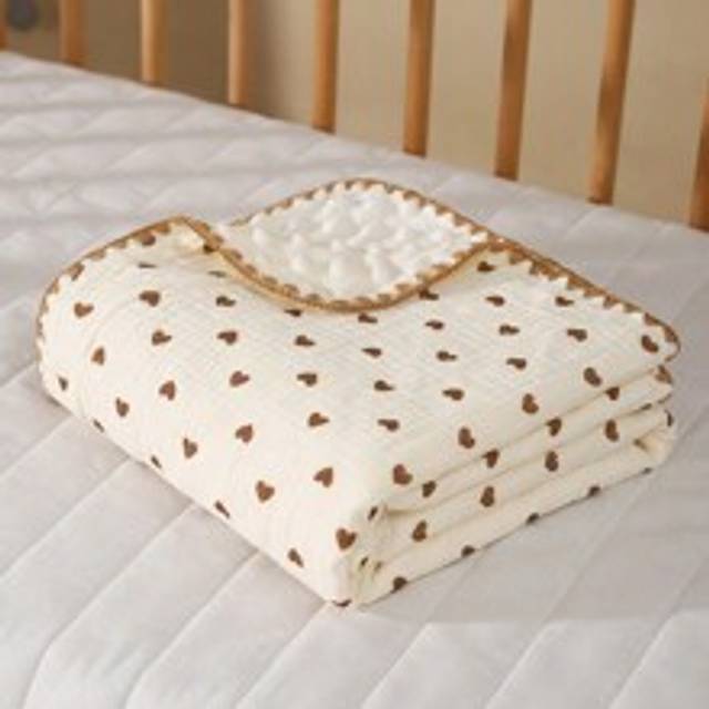 1 st babyfilt gjord av prickigt sammetsmaterial, swaddle Wrap, 100*100 cm Love Valentine - kärlek (100*100 cm)