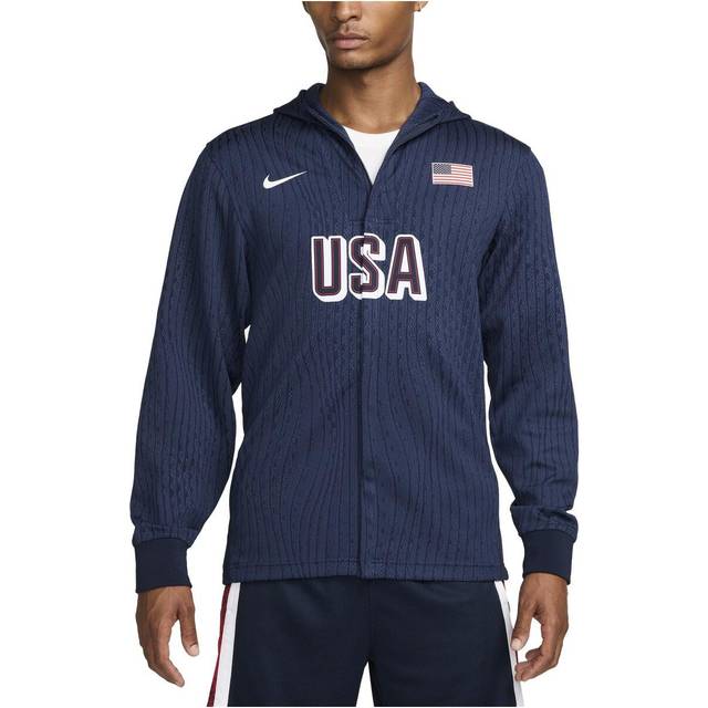 Nike, Zip-throughs, male, Blue, XL, USA Basketball Zip Hood Sweatshirt