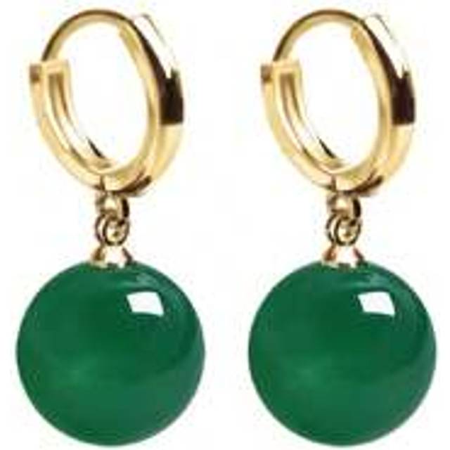 1 par droppörhängen med pärlor Eleganta Jade- och kristallörhängen Släta och bekväma örontillbehör Kinesiska Royal Court Style Smycken Super Fairy Pre - Grön (En-Storlek)