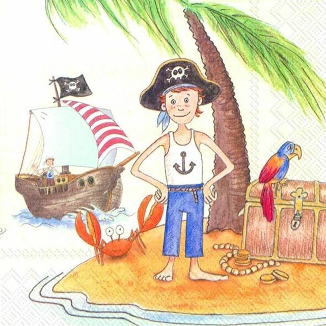 Panama Paul Pirate Party Paper 33cm Square Lunch Napkins 20 Pack