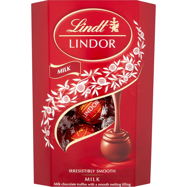 Lindt Lindor Milk Chocolate Truffles Box - Approx 16 balls, 200g - Chocolate Truffles with a Smooth Melting Filling - Gift Present -  Celebrations