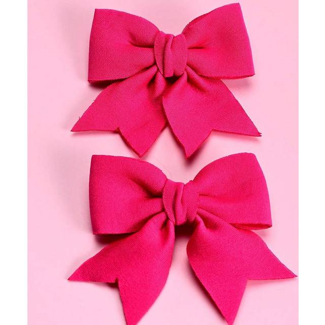 SHEIN 2pcs Girls&#39; Pink Bow Hair Clips, Stylish & Adorable For Daily Use