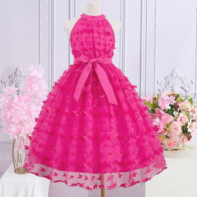SHEIN Teenage Girls Bowknot Off Shoulder Dress