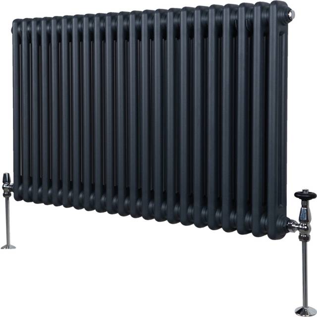 Monster Shop 4276 BTU Anthracite Grey Traditional 2 Column Radiator 600 x 1012mm - MonsterShop - 60 x 101 x 7cm