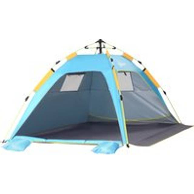 Outsunny Beach Tent For 1-2 Person Pop-up Design With 2 Mesh Windows & 2 Doors Dark Green