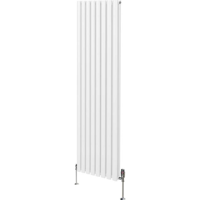 Monster Shop Oval Column Radiator & Valves - 1800Mm X 480Mm - White, White