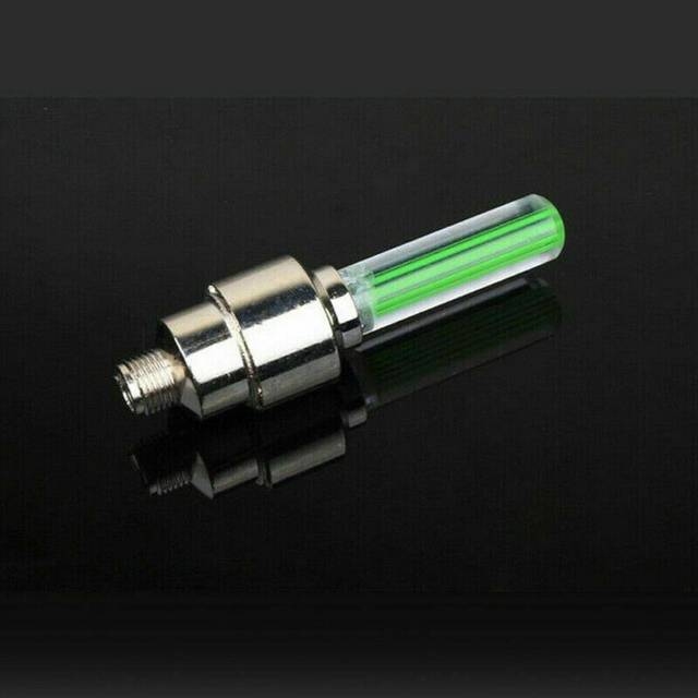 (a-2pcs green) 2pcs Bike Light With No Battery Mountain Road Bike Bicycle Lights LEDS Tyre Tire Valve Caps Wheel Spokes LED Lights BL0157