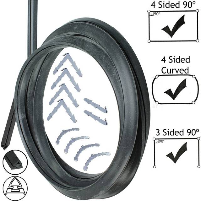 3m Cut to Size Door Seal for Electrolux 3 or 4 Sided Oven Cooker (Rounded or 90ÃÂº Clips)