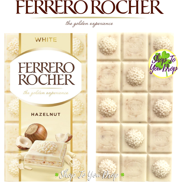 4 ferrero rocher white chocolate bar 90g hazelnut birthday present gift bars🍫🎁
