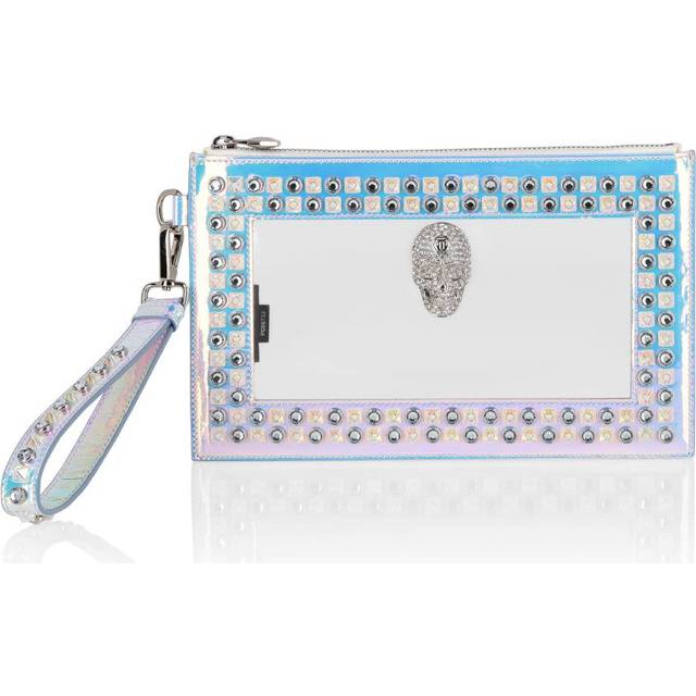Philipp Plein Studded Transparent Clutch With Strap - Multi-Color (Dimension: 8.0000x6.0000x4.0000 inches)