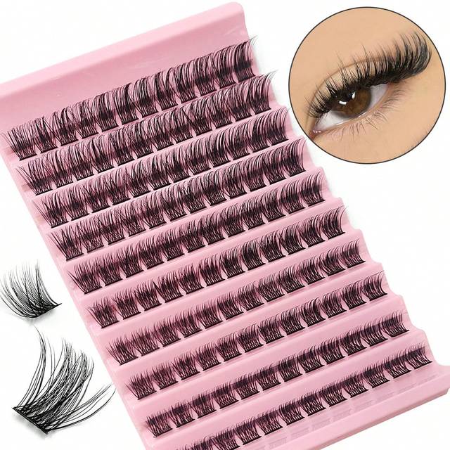 Asiteo Asiteo 120Pcs Clusters Individual Lashes Soft Natural Faux Mink False Eyelashes DIY Eyelash Extension