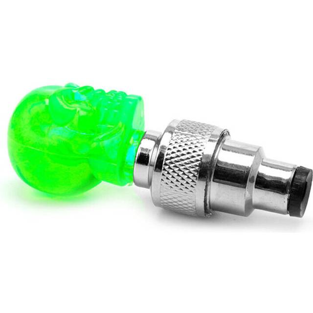 (a-Green) 2pcs LED Light Skull Shape Valve Cap Wheel Tyre Lamp for Bike Motorbike Bicycle Accessories YS-BUY