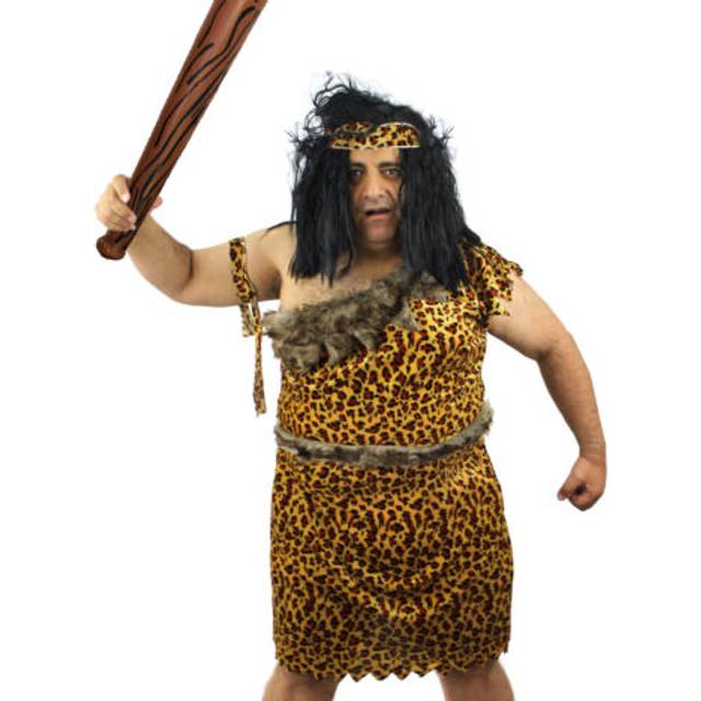 Men's Caveman Costume for Fancy Dress Fun - Large