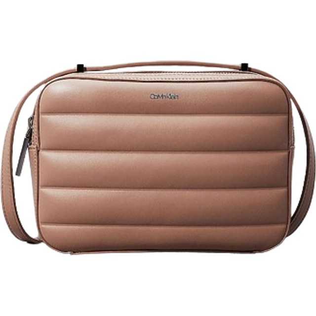 Calvin Klein Line Quilt Faux Leather Camera Bag - Beige