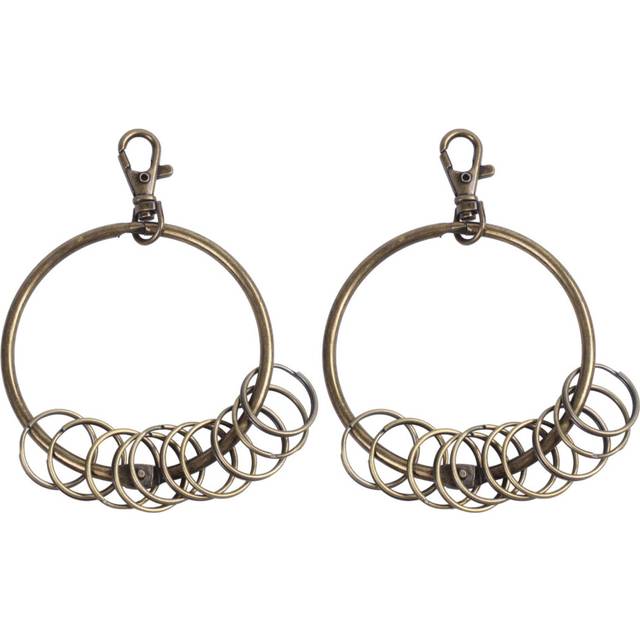 2X Bronze Tone Carabiner Prisoner Keyring 10 Key Chain Ring 7.6cm