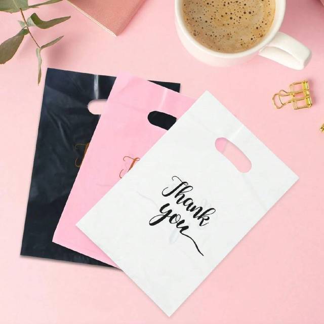 SHEIN 60pcs(20pcs White+20pcs Black+20pcs Pink) Gift Bags,Shopping Bags, Party Bags, Retail Bags, Merchandise Bags With &#39;thank You&#39; Print On Both Sides