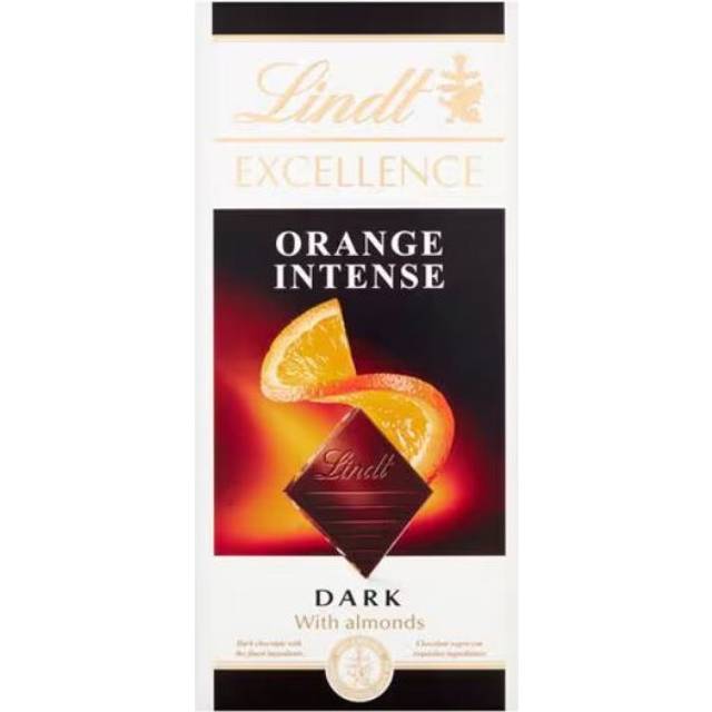 Lindt Excellence Dark Orange Intense Chocolate Bar 100G (PACK OF 3)