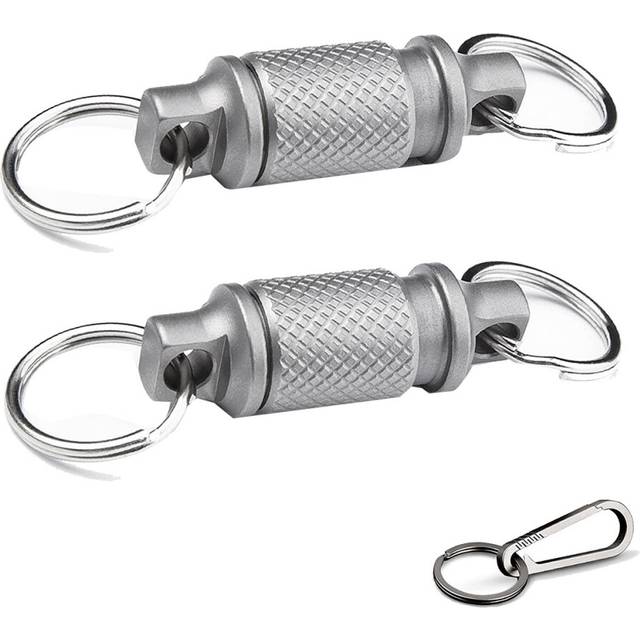 Quick Release Keychain Set with Titanium Carabiner and Keyrings - Advanced Swivel Clip 360-Degree Rotation