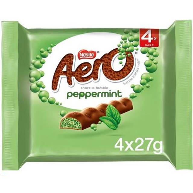 Aero Peppermint Mint Chocolate Bar Multipack 27g 4 Pack(pack of 3)