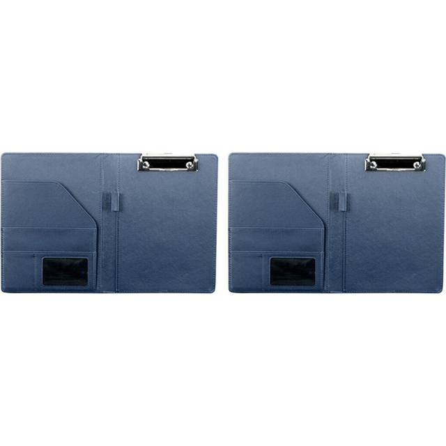 2X A5 Document Bag File Folder Clipboard Business Office Financial School Supplies (Blue)