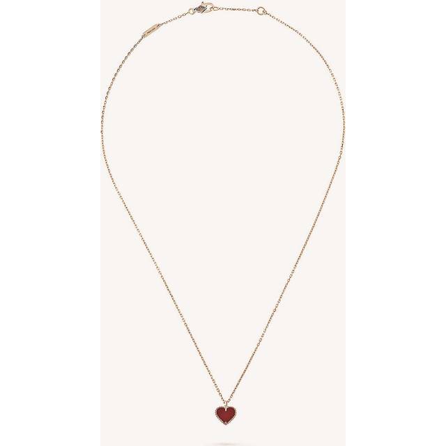 Van Cleef & Arpels Womens Pink Gold Sweet Alhambra and Carnelian Necklace - PINK GOLD