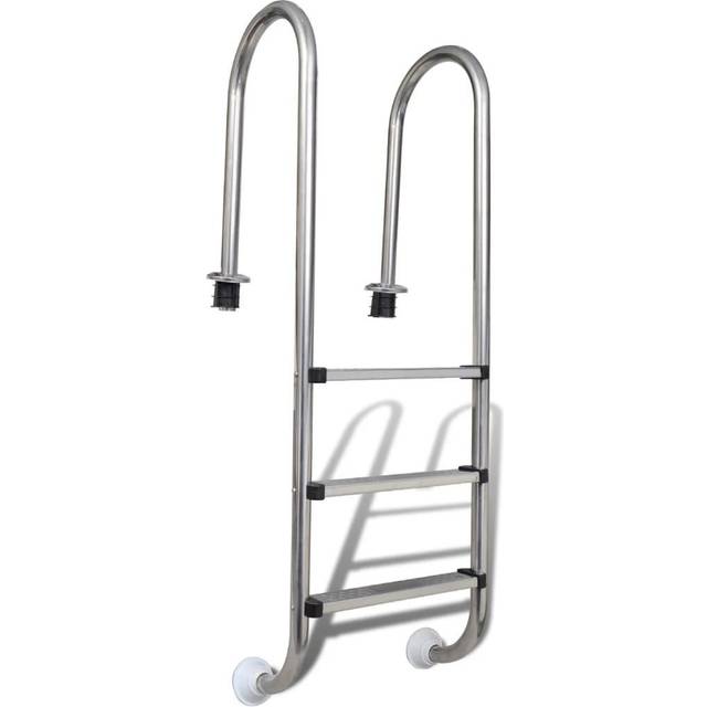vidaXL Pool Ladder 3 Steps Stainless Steel 304 120 cm - Silver