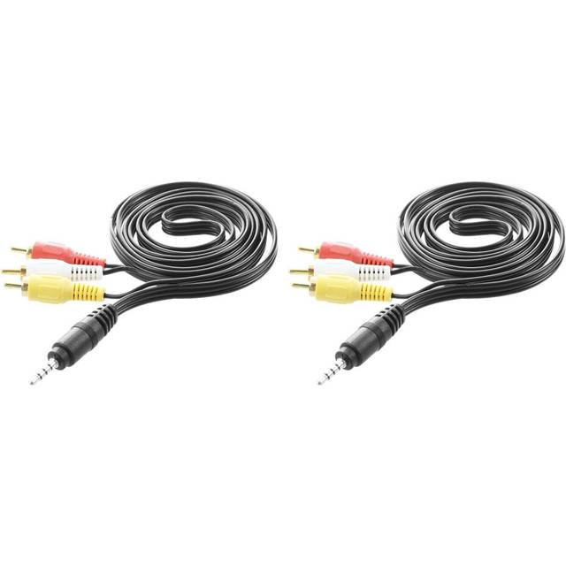 2X 4.9Ft 3.5mm Plug to 3 RCA Male Adapter AV Extension Cable for TV VCD DVD