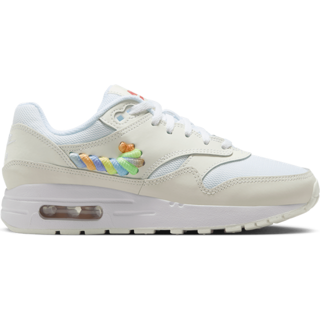 (GS) Nike Air Max 1 SE 'Rainbow Lace Swoosh' FN4782-100 - White/Summit White/Terra Blush - 6Y