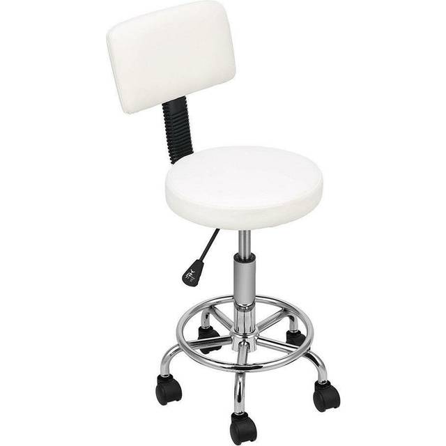 Height Adjustable Streep Lab Stool - White (37cm H X 13.7cm W X 34.80cm D)