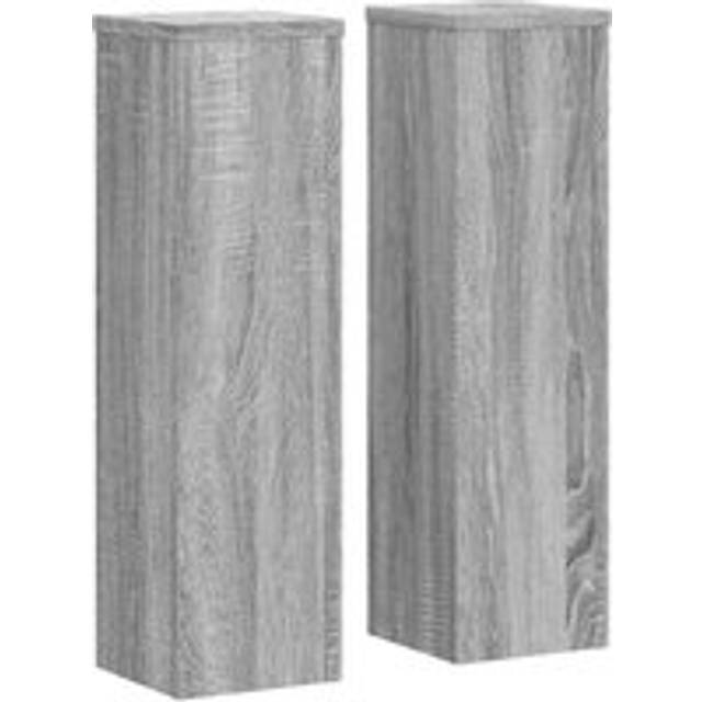 vidaXL Plant Stand 2pcs Grey Sonoma 17x17x60 cm Engineered Wood