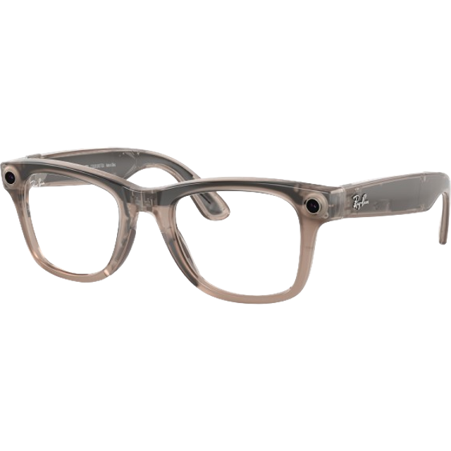 Ray - Ban Unisex Meta RW4008 Wayfarer 6705P5 Sunglasses Injected Grey Transparent Squared Normal Photochromatic