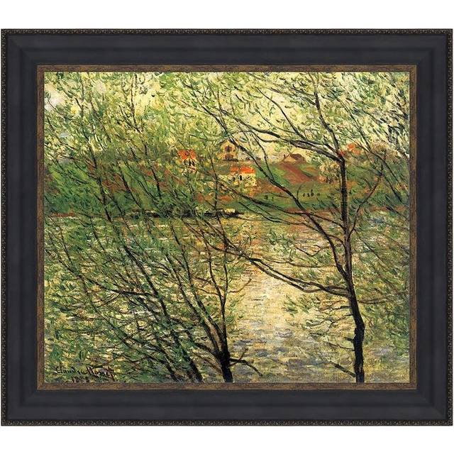Isle Grande-Jatte On The Seine Framed Canvas Replica Painting: Large