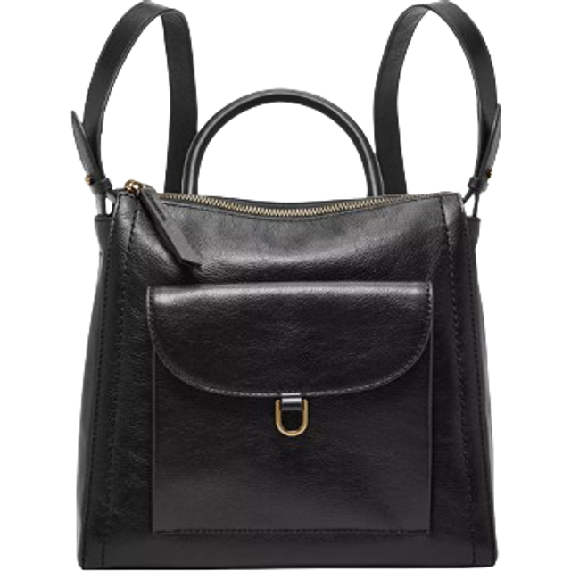 Fossil Parker City backpack leather 24 cm black