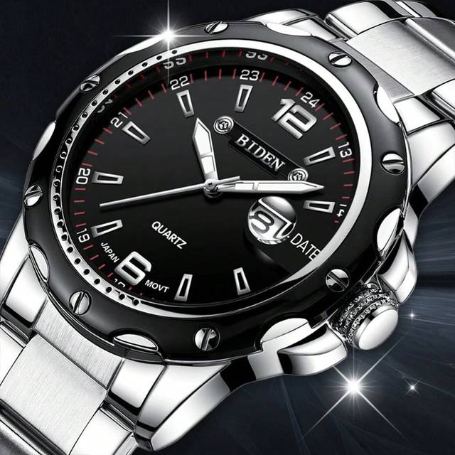 BIDEN 1pc Men&#39;s Watch, Fashion Business, Waterproof, Date, Quartz Watch