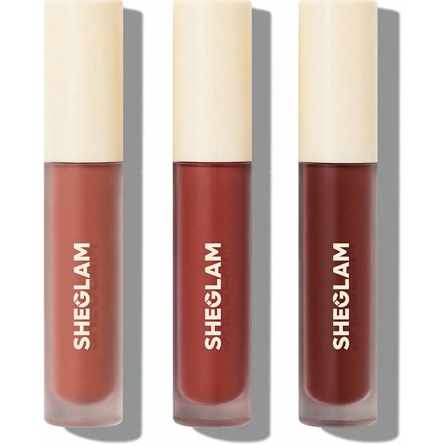 SHEGLAM Matte Allure Mini Liquid Lipstick Set-Private Tour 3 Pcs/Set Long Lasting Lipstick Nourishing Sunflower Oil Reduce Lip Fine Lines Liquid Lipstick Trav