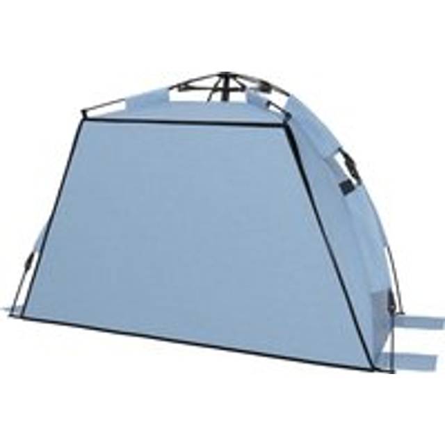 Outsunny Pop Up Beach Tent for 2-3 Persons, UPF15+ Sun Protection Shelter with Extended Groundsheet, Sandbags, Light Blue Aosom UK