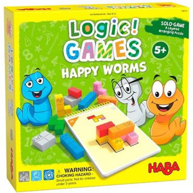 Logic! Games - Happy Worms - Brainteasers for Ages 5 to 9 - Fat Brain Toys